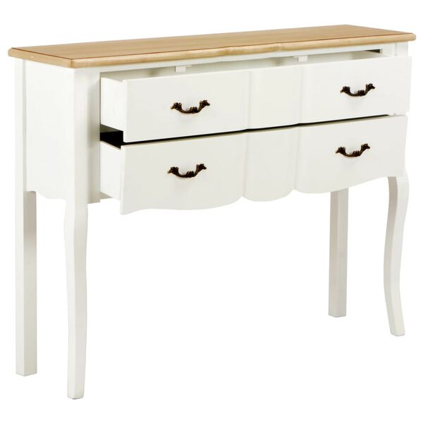 vidaXL Buffet Blanc et marron 110x30x85 cm Bois massif