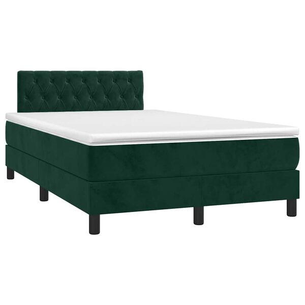 vidaXL Sommier &agrave; lattes de lit avec matelas LED Vert fonc&eacute; 120x200 cm
