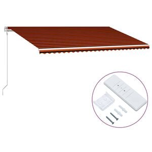vidaXL Auvent r&eacute;tractable automatique 600x300 cm Orange et marron