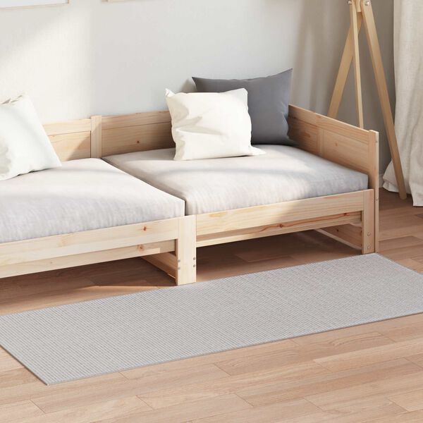 vidaXL Tapis de surface LUGO Cr&egrave;me et gris 200 x 80 cm Polyester