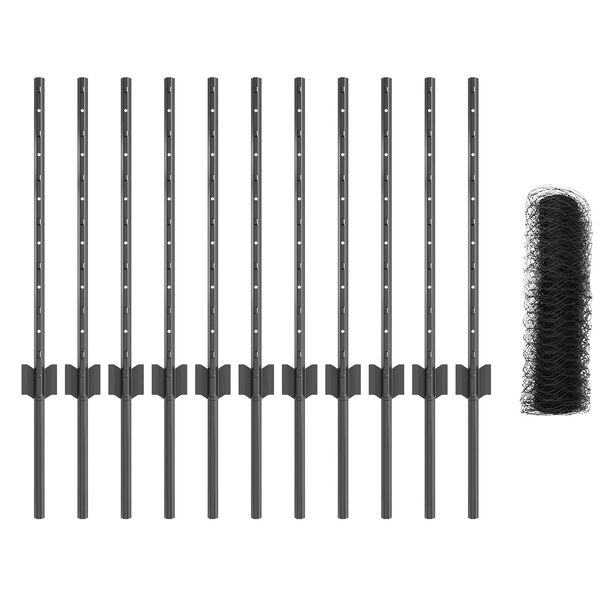 vidaXL Cl&ocirc;ture avec poteau Gris 0,6 x 25 m Acier et PVC