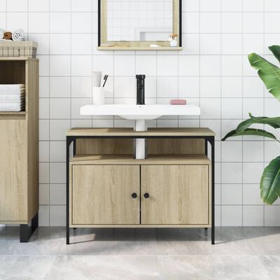 vidaXL Armoire lavabo de salle de bain chêne sonoma 80x30x60 cm