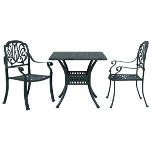 vidaXL Ensemble de bistro 3 pcs vert aluminium coul&eacute;