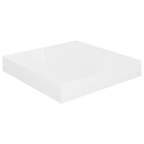 vidaXL &Eacute;tag&egrave;re murale flottante Blanc brillant 23x23,5x3,8 cm MDF