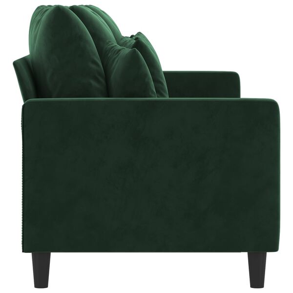 vidaXL Canap&eacute; &agrave; 3 places Vert fonc&eacute; 180 cm Velours