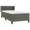 vidaXL Sommier &agrave; lattes de lit et matelas Gris fonc&eacute; 90x190 cm Velours