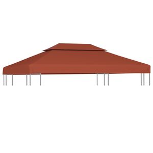 vidaXL Toile sup&eacute;rieure double de belv&eacute;d&egrave;re 310 g/m&sup2; 4x3 m Terre cuite