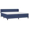 vidaXL Sommier &agrave; lattes de lit avec matelas Bleu 200x200 cm Tissu