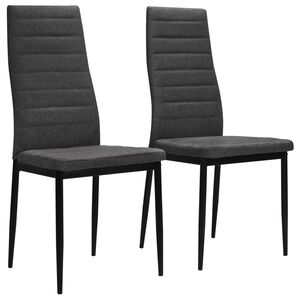 vidaXL Chaises &agrave; manger lot de 2 gris fonc&eacute; tissu