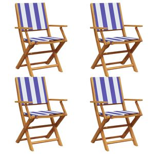 vidaXL Chaises de jardin pliantes lot de 4 tissu et bois massif