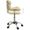 vidaXL Chaise de bureau Crème Similicuir