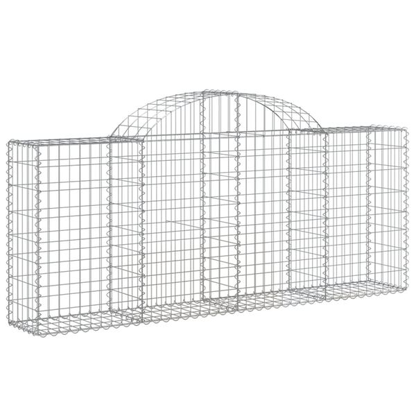 vidaXL Paniers &agrave; gabions arqu&eacute;s 14 pcs 200x30x80/100 cm Fer galvanis&eacute;