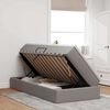vidaXL Lit avec rangement et matelas Taupe 100 x 200 cm Polyester