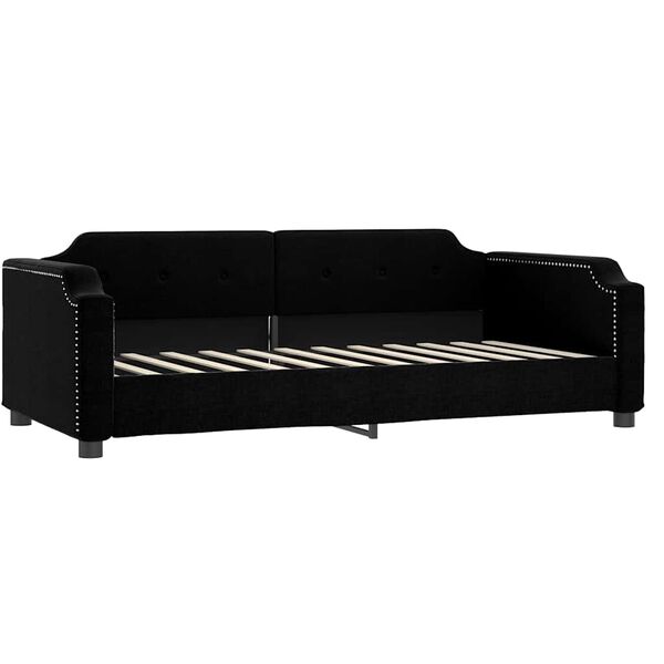 vidaXL Lit de jour avec matelas noir 80x200 cm tissu