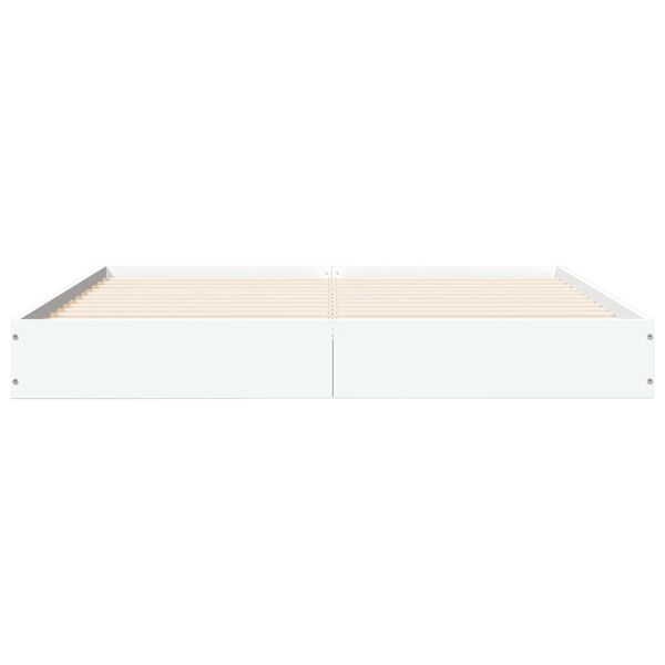 vidaXL Cadre de lit sans matelas blanc 120x200 cm bois ing&eacute;nierie