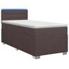 vidaXL Lit de box spring avec matelas et LED Marron fonc&eacute; 90 x 190 cm