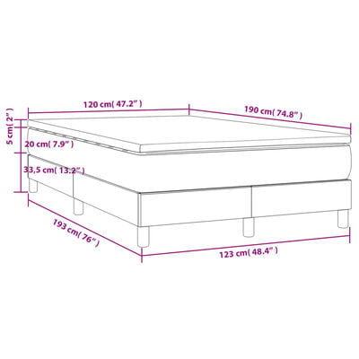 vidaXL Sommier à lattes de lit avec matelas noir 120x190 cm similicuir