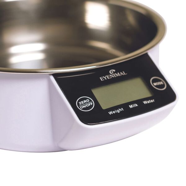EYENIMAL Bol avec balance int&eacute;gr&eacute;e pour animaux de compagnie 1 L Blanc