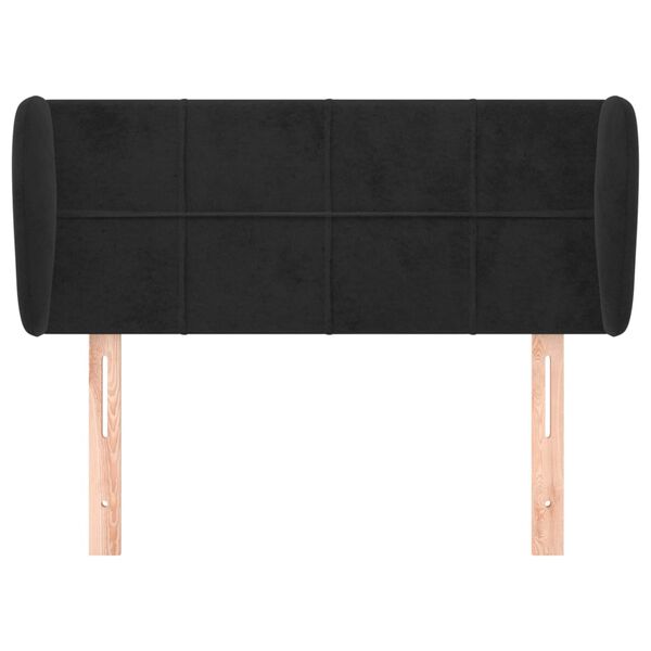 vidaXL T&ecirc;te de lit avec oreilles Noir 83x23x78/88 cm Velours