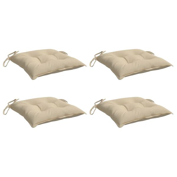 vidaXL Coussins de palette lot de 4 beige 50x50x7 cm tissu oxford