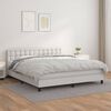 vidaXL Sommier &agrave; lattes de lit avec matelas Blanc 180x200cm Similicuir
