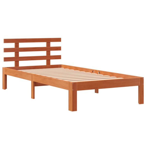vidaXL Cadre de lit sans matelas cire marron 90x190 cm bois pin massif