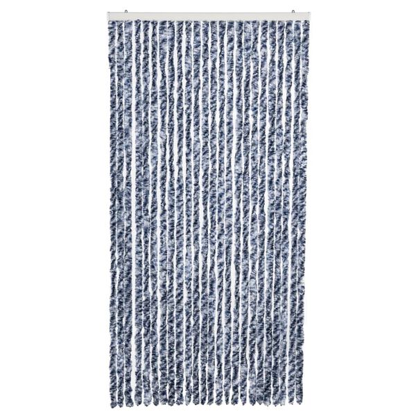 vidaXL Moustiquaire Bleu blanc et argent&eacute; 100x220 cm Chenille