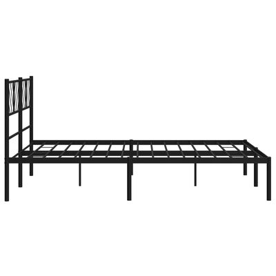 vidaXL Cadre de lit métal sans matelas avec tête de lit noir 150x200cm