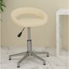 vidaXL Chaise de bureau pivotante Cr&egrave;me Similicuir