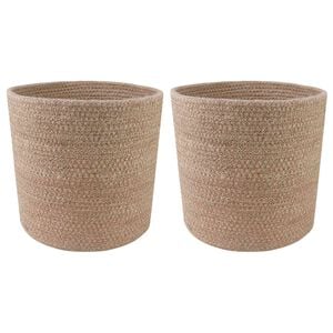 vidaXL Ensemble de Pots &agrave; Plantes 2 pc Naturel &Oslash; 21 x 21 cm