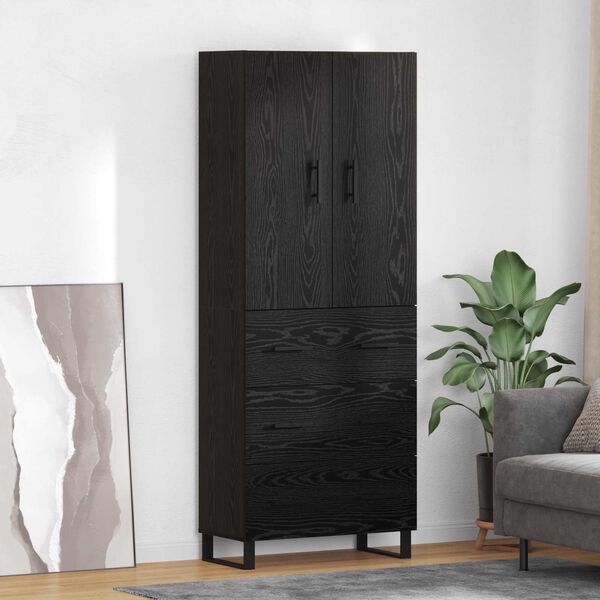 vidaXL Haut Armoire avec tiroir 2 pcs Ch&ecirc;ne noir 69,5 x 34 x 180 cm