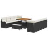 vidaXL Ensemble de canap&eacute; de jardin 11 pc Noir polyrotin