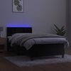 vidaXL Sommier &agrave; lattes de lit avec matelas et LED Noir 90x190 cm