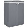 vidaXL Poubelle avec 2 portes gris 65x45x88 cm PP