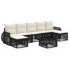 vidaXL Ensemble de canap&eacute; de jardin 8 pc Noir et blanc cr&egrave;me polyrotin