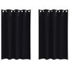 vidaXL Rideaux occultants avec anneaux 2 pc Noir 175 x 140 cm