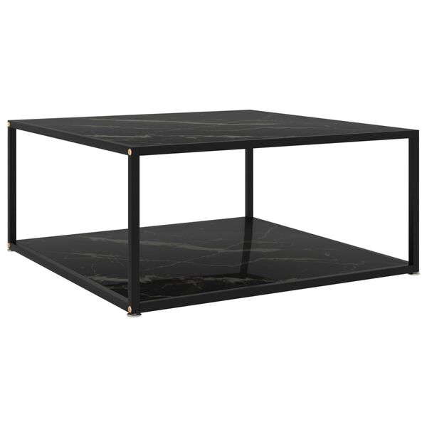 vidaXL Table basse Noir 80x80x35 cm Verre tremp&eacute;