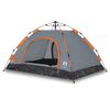 vidaXL Tente de camping 4 personnes gris et orange lib&eacute;ration rapide