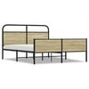 vidaXL Cadre de lit en m&eacute;tal sans matelas ch&ecirc;ne sonoma 160x200 cm