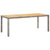vidaXL Table de jardin Gris 190x90x75 cm R&eacute;sine tress&eacute;e et acacia