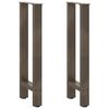 vidaXL Pieds de table console en acier naturel, 2 pi&egrave;ces, 38 x (72-73) cm