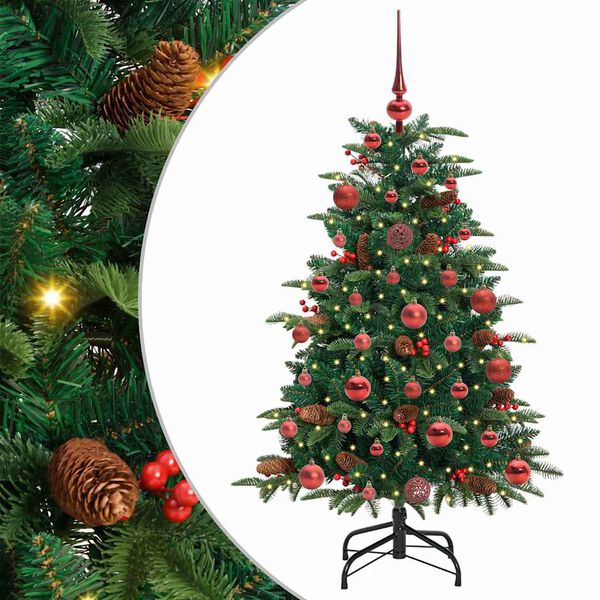 vidaXL Sapin de No&euml;l artificiel Vert 120 cm PVC, m&eacute;tal et plastique