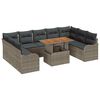 vidaXL Ensemble de canap&eacute; de jardin 10 pc Gris Poly rotin