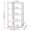 vidaXL &Eacute;tag&egrave;re d'angle &agrave; 5 niveaux Argent&eacute; Acier et bois d'ing&eacute;nierie