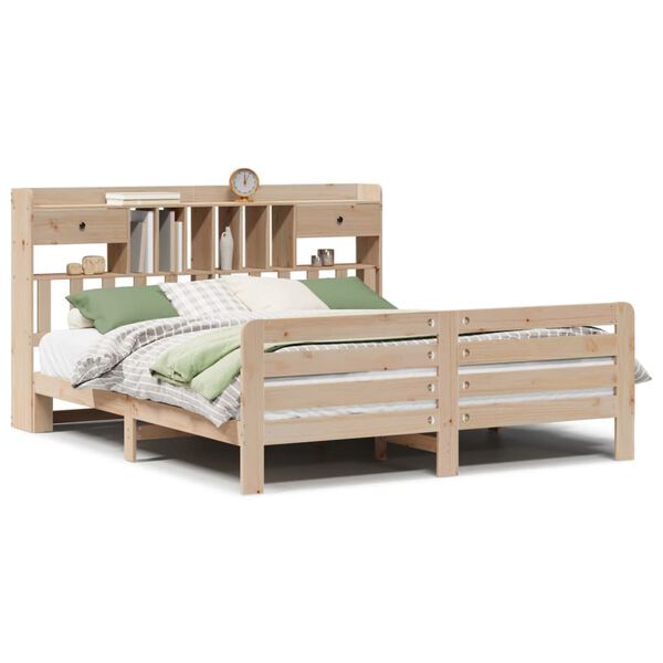 vidaXL Lit biblioth&egrave;que sans matelas 180x200 cm bois massif de pin