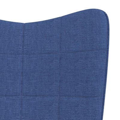 vidaXL Chaise à bascule avec tabouret Bleu Tissu