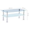 vidaXL Table basse Blanc 100x60x42 cm Verre tremp&eacute;
