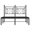 vidaXL Cadre de lit m&eacute;tal sans matelas avec t&ecirc;te de lit noir 120x190cm
