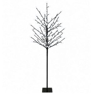 vidaXL Sapin de No&euml;l &agrave; boules LED Noir 18 x 18 x 120 cm Acier 150 LED