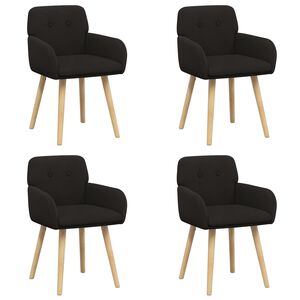vidaXL Chaises de salle &agrave; manger 4 pc Boucl&eacute; Noir 59 x 56,5 x 85 cm